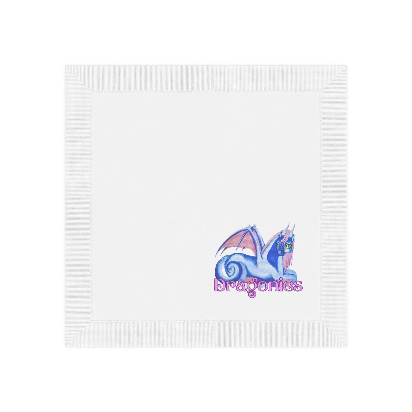 Dragonies Brand White Coined Napkins