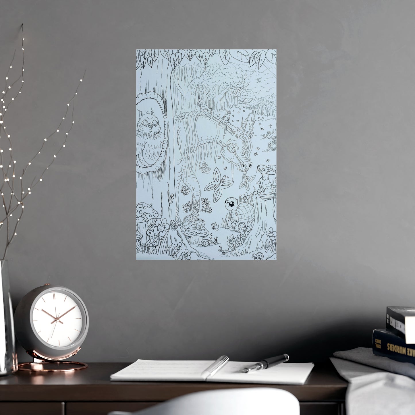 Color me Dragonies Woodland Fantasy Vertical and Horizontal Matte Posters