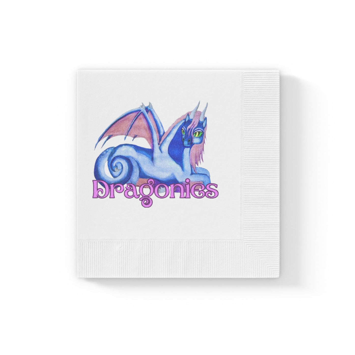 Dragonies Brand White Coined Napkins