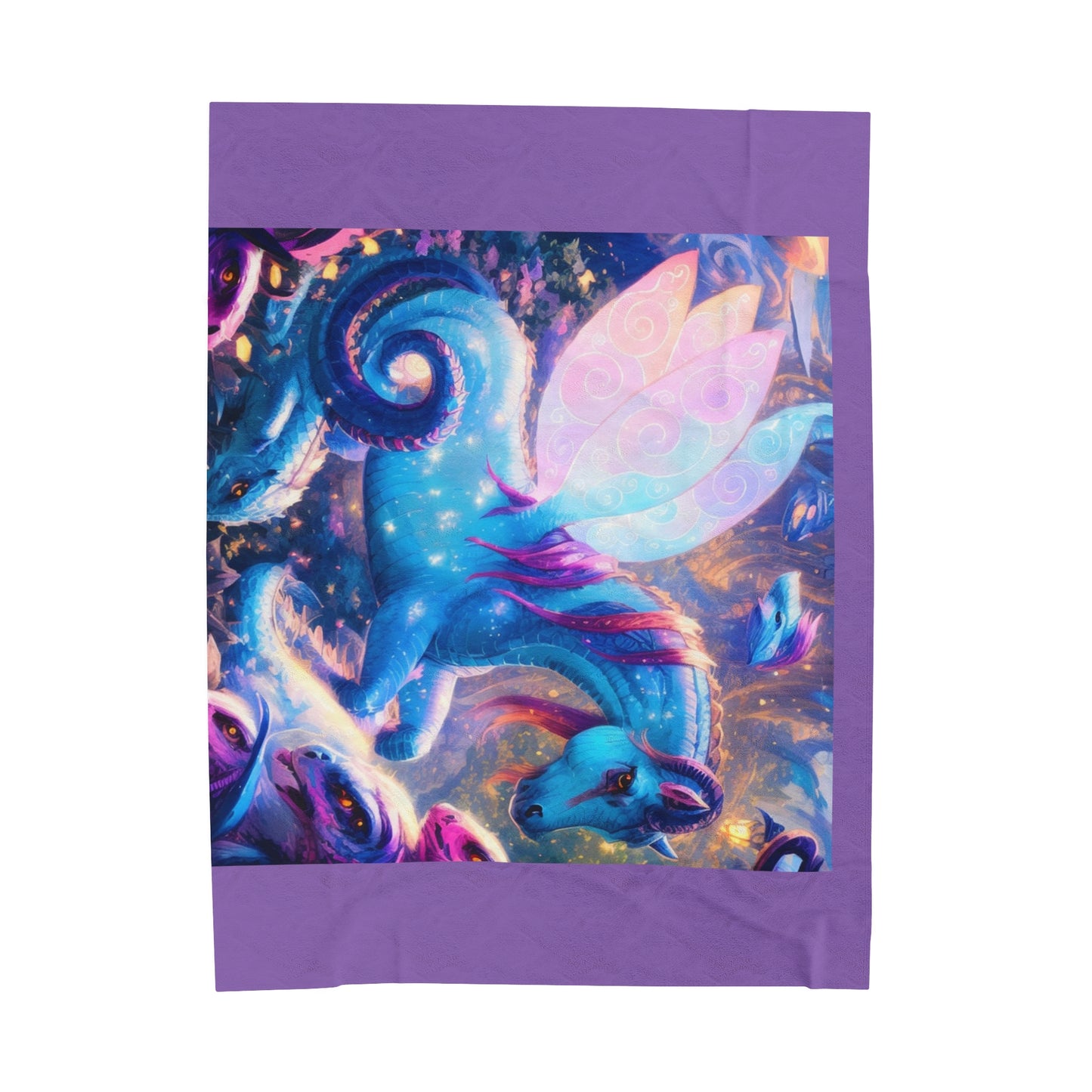 Flutter Dragonies Ponies 444 Velveteen Plush Blanket