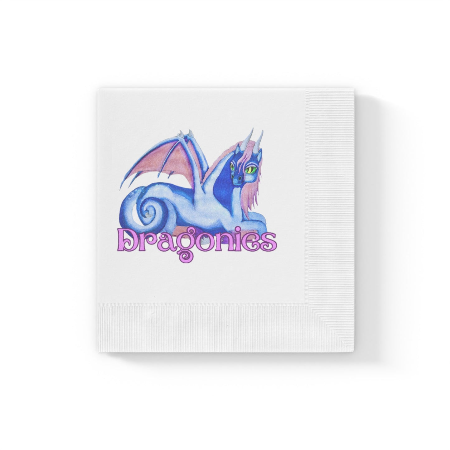 Dragonies Brand White Coined Napkins