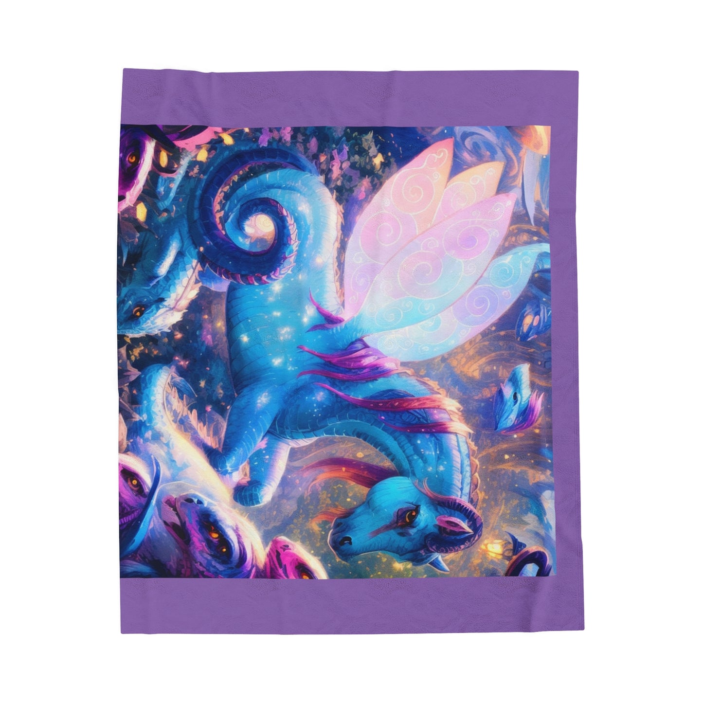 Flutter Dragonies Ponies 444 Velveteen Plush Blanket